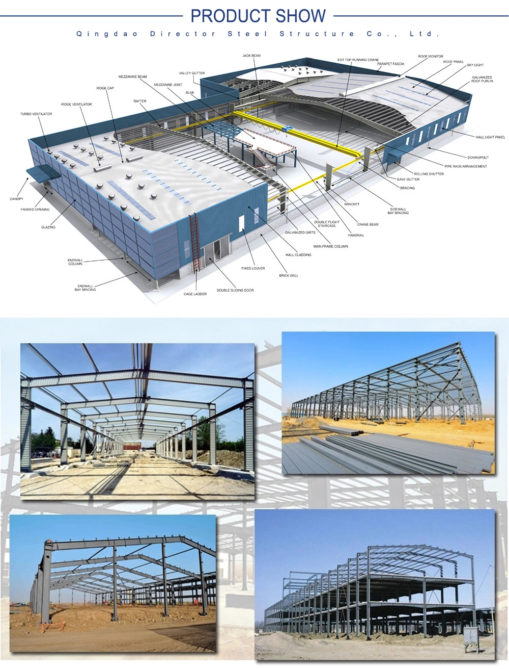 Used Light Construction Prefab/Metal/Steel Structure Buildings