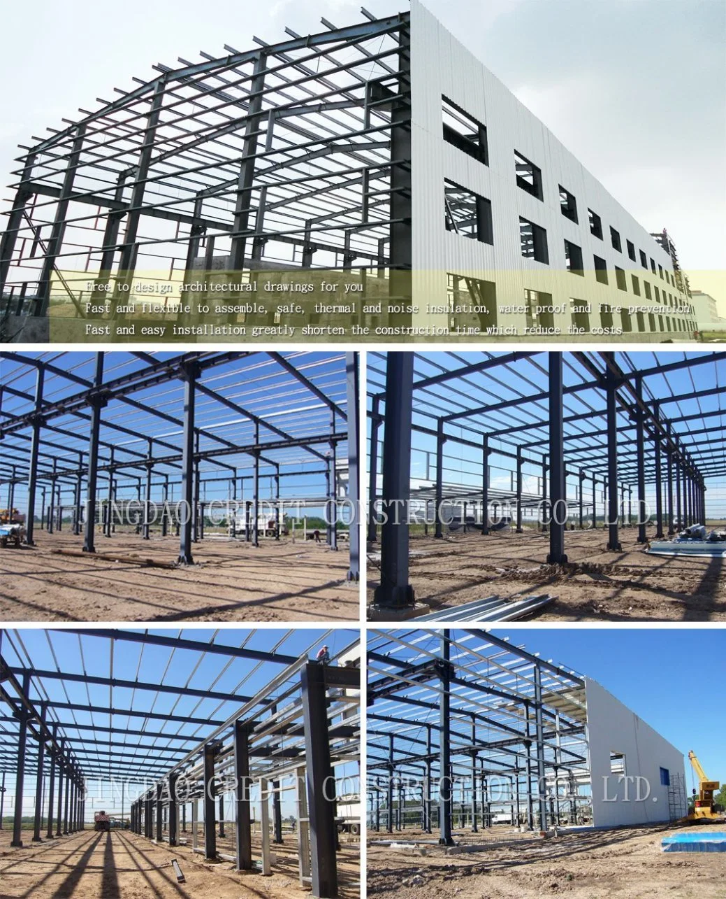 Jdcc Prefab Prefabricated Steel Structure Beam Frame Warehouse Workshop Factory Use Steel Building