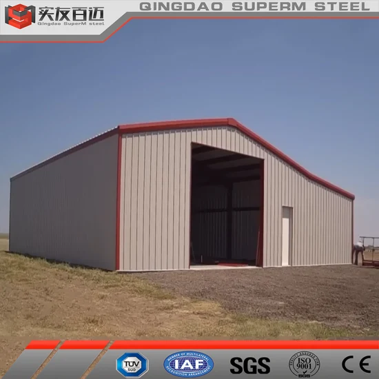 Qingdao Superm Waterproof Insulated Panel Metal Frame Truck Storage Prefabricated Steel Structure Garage